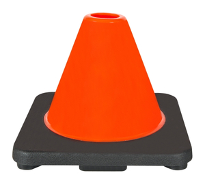 RC150C-1 CONO DE TRÁFICO DE PVC PARA TRABAJO PESADO CON BASE NEGRA - ESTÁNDAR AMERICANO